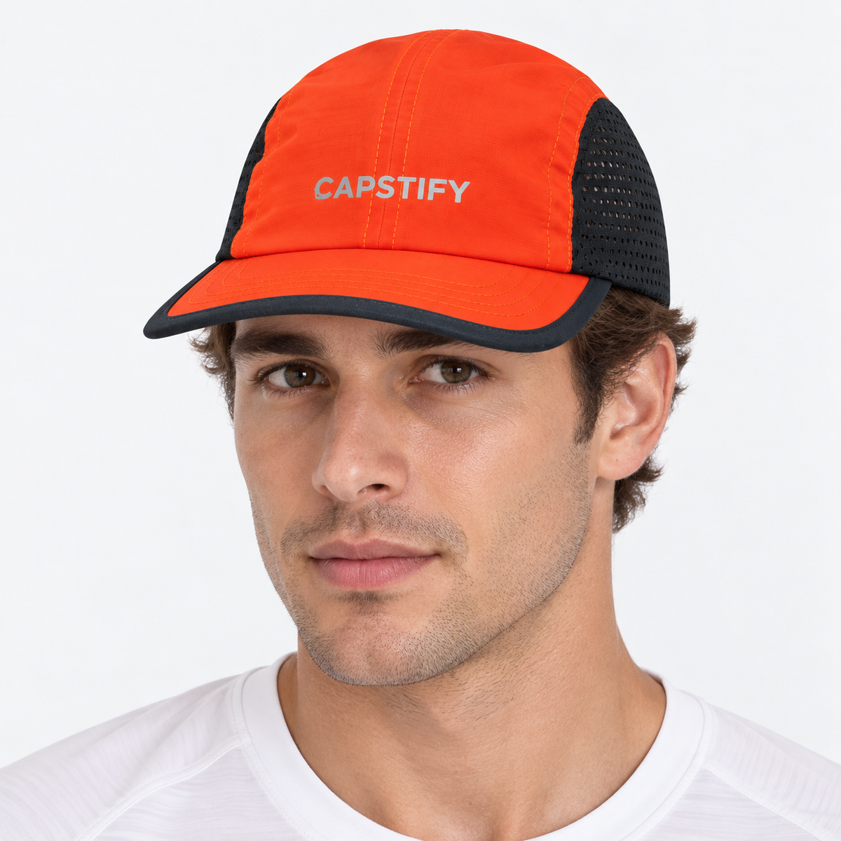 Capstify AeroRun (Zephyr) 4 Panel Cap - Sunset Orange